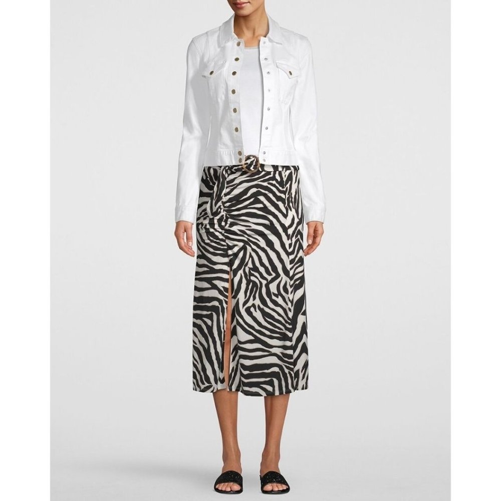White House Black Market Zebra Print Midi Skirt